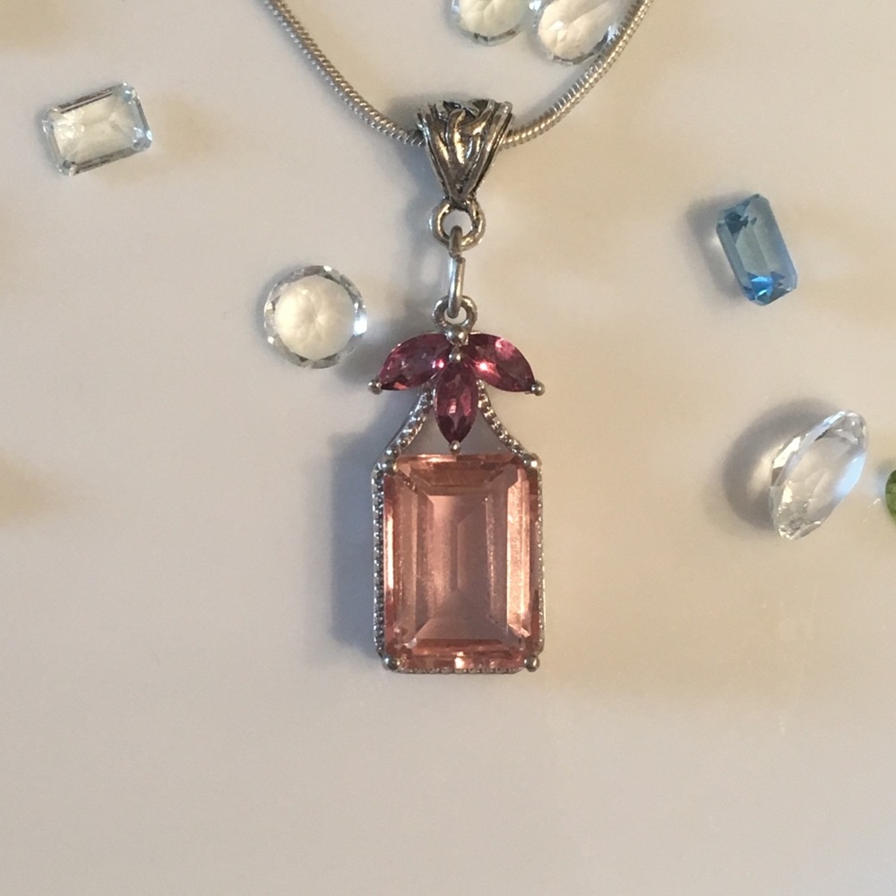 Morganique & Rhodolite Garnet Beaded Necklace